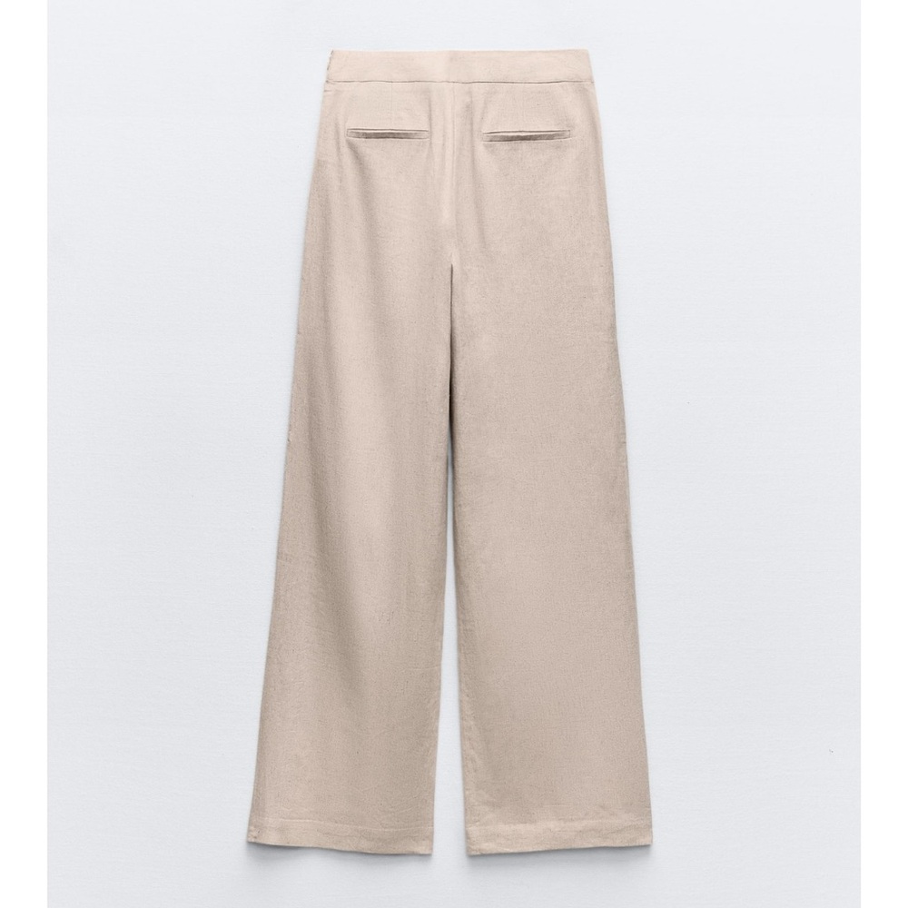 Zara LINEN BLEND PAREO PANTS - Picture 4 of 12